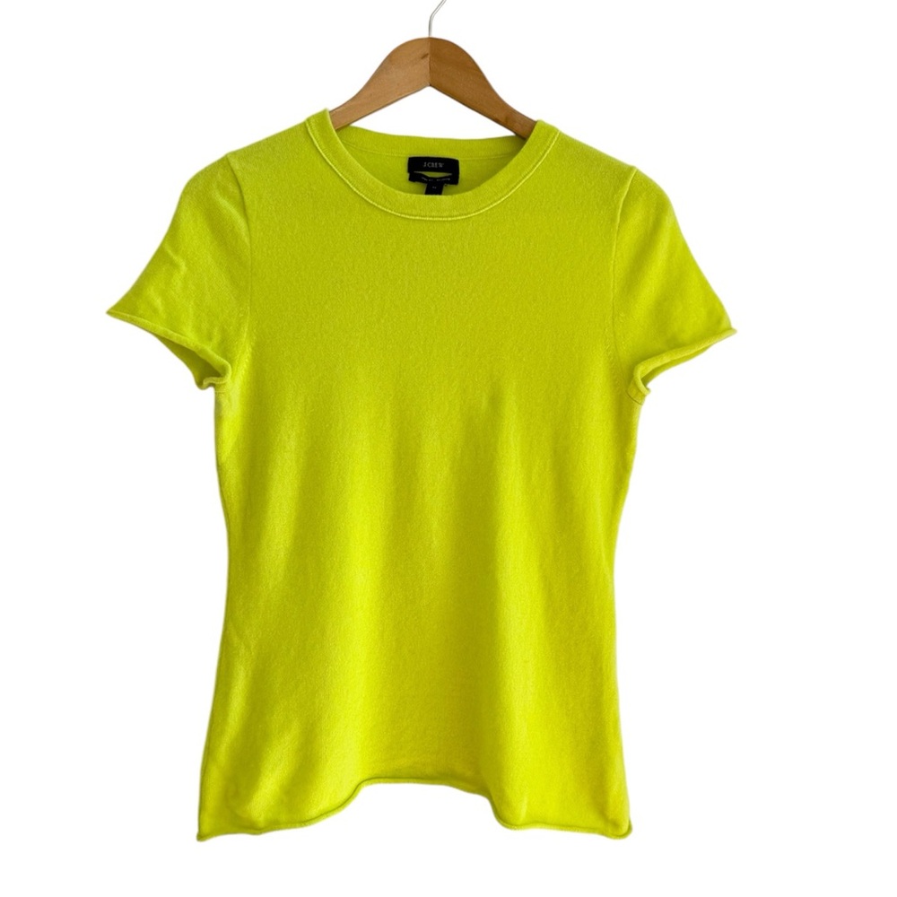 J. Crew Women's Neon Yellow Crew Neck Sweater